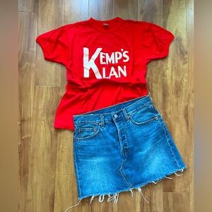 Vintage Red Graphic Ringer T-Shirt